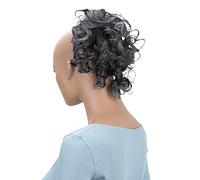 CAISHA Pedazo De Cabello Peinados Arrugados Voluminosos Rizos Desordenados Scrunchie Mezcla Gris Ceniza G22L