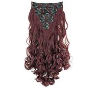CAISHA Pelo De 35 cm De Largo Extensiones De Cabello Con Pinzas Pedazo De Cabello Voluminoso Marrón Rojizo CES110-1