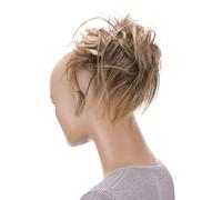 CAISHA Postizo Goma Para El Pelo Voluminosa Grande Desordenada Fibra Sintética Resistente Al Calor Mezcla De Rubio Castaño G18F