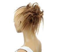 CAISHA Postizo Goma Para El Pelo Voluminosa Grande Desordenada Fibra Sintética Resistente Al Calor Mezcla Marrón G6F