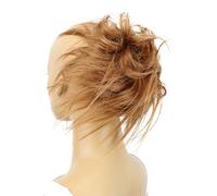 CAISHA Postizo Goma Para El Pelo Voluminosa Grande Desordenada Fibra Sintética Resistente Al Calor Marrón Claro G15F