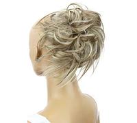 CAISHA Postizo Goma Para El Pelo Voluminosa Grande Desordenada Fibra Sintética Resistente Al Calor Mezcla De Rubio Oscuro G25F