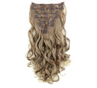 CAISHA XXL 14 """" 8 piezas Set Clip en extensiones de cabello postizo voluminoso ondulado rubio oscuro mezcla CES119-1