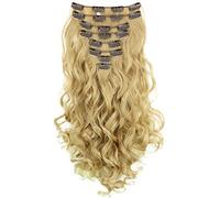 CAISHA XXL Juego De 8 Extensiones De Clip Extender El Cabello Sintético Ondulado Pelo Largo Rubio Mix CES4-1