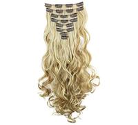 CAISHA XXL Juego De 8 Extensiones De Clip Extender El Cabello Sintético Ondulado Pelo Largo Rubio Mix CES14-1
