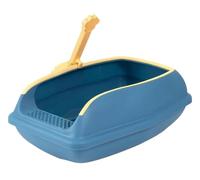 Caixa De Areia Para Gatos Caja De Arena Para Gatos Para Arena Para Gatos Pequeños, De Cara Alta, Resistente, Fácil De Limpiar, Orinal Semicerrado Para Arena Para Gatos Arenero Gatos(Blue,28x48x22 cm)