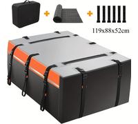 Caixa de Techo para Coche, 566L Bolsa Plegable con Alfombrilla Antideslizante, de Almacenamiento de 20 Pies Cúbicos, de Equipaje para Autos con o sin Portaequipajes