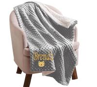 Caixiabeauty Manta Bebé Personalizada Nombre, Manta Siesta Guardería, Manta Bebé, Manta Bebé con Nombres for Niño Niña, Regalo Nacimiento Personalizado(Gray)