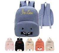 Caixiabeauty Mochila Infantil for Niños y Niñas,Mochila Personalizada for Bebé,Nombre Bordado Personalizado,Bolso Ligero de Pana for Guardería,Guardería y Jardín de Infancia(Blue)