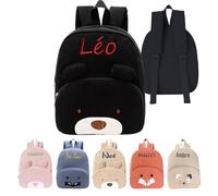 Caixiabeauty Mochila Infantil for Niños y Niñas,Mochila Personalizada for Bebé,Nombre Bordado Personalizado,Bolso Ligero de Pana for Guardería,Guardería y Jardín de Infancia(Black)