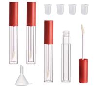 CAIYA 4 recipientes para tubos de brillo de labios vacíos, 2,5 ml recargables para bricolaje, bálsamos labiales, recipiente para herramientas de maquillaje, accesorio
