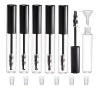 CAIYA 6 tubos vacíos de 10 ml para máscara de pestañas, tubo reutilizable de máscara de pestañas, recipiente para crema de pestañas DIY para aceite de ricino/suero para el crecimiento de las