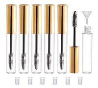 CAIYA 6 tubos vacíos de 10 ml para máscara de pestañas, tubo reutilizable de máscara de pestañas, recipiente para crema de pestañas DIY para aceite de ricino/suero para el crecimiento de las