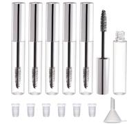 CAIYA 6 tubos vacíos de 10 ml para máscara de pestañas, tubo reutilizable de máscara de pestañas, recipiente para crema de pestañas DIY para aceite de ricino/suero para el crecimiento de las