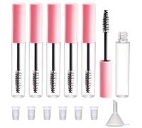 CAIYA 6 tubos vacíos de 10 ml para máscara de pestañas, tubo reutilizable de máscara de pestañas, recipiente para crema de pestañas DIY para aceite de ricino/suero para el crecimiento de las