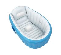 CAIYGG Bañera inflable para bebés con bomba de pie y kit de reparación, bañera plegable de PVC, portátil para viajes y hogar, con bolsillo lateral y antideslizante, adecuada para bebés y niños