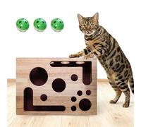 CAIYZH Caja De Enriquecimiento De Rompecabezas For Rascar Gatos | Caja De Lima De Uñas For Gatos con Campana, Alimentador De Rompecabezas, Juguete Mascotas Estimulación Interior del Hogar