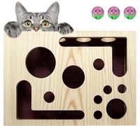 CAIYZH Caja De Lima De Uñas For Gatos: Juguete De Laberinto De Estimulación Mental De Madera con Almohadillas De Papel De Lija Incorporadas, Juego De Rompecabezas Interactivo For Gatos De Interior