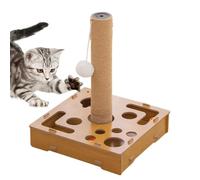 CAIYZH Caja De Lima De Uñas For Gatos, Juguete Interactivo De Madera Rascar Mascotas, Juego De Rompecabezas Interactivo For Gatos De Interior, Tabla De Rascar 2 En 1(C)