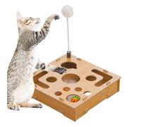 CAIYZH Caja De Lima De Uñas For Gatos, Juguete Interactivo De Madera Rascar Mascotas, Juego De Rompecabezas Interactivo For Gatos De Interior, Tabla De Rascar 2 En 1(B)