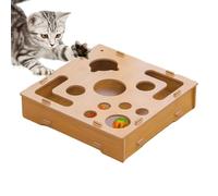 CAIYZH Caja De Lima De Uñas For Gatos, Juguete Interactivo De Madera Rascar Mascotas, Juego De Rompecabezas Interactivo For Gatos De Interior, Tabla De Rascar 2 En 1(A)