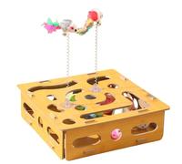 CAIYZH Caja For Lima De Uñas Gatos, Caja De Enriquecimiento Lima De Uñas Gatos con Bola De Campana Y Papel De Lija En El Interior, Juguete Interactivo De Madera(Small)