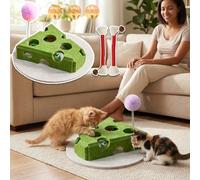 CAIYZH Juguete Interactivo De Rompecabezas For Gatos, Caja De Enriquecimiento De Rompecabezas For Rascar Gatos Gatitos De Interior, Alimentación, Divertido Juego Interactivo(Green)