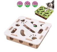 CAIYZH Juguetes For Gatos con Laberinto De Fieltro: Juguete Interactivo For Entrenar El Cerebro del Gato, Función De Salud De Garras De Varias Razas Gatitos De Razas Pequeñas(White)