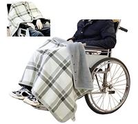 CAIYZH Manta De Doble Capa, Chal con Botones For Hombre Y Mujer, Abrigo Cálido Y Resistente Al Viento con Forro Polar Y Capucha For Silla De Ruedas(100x140cm)
