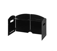 CAIYZH Parabrisas Plegable De Acero Inoxidable For Estufa De Gas, Protector For Cocinar Al Aire Libre, Bolsa De Almacenamiento Senderismo Y Picnic(Black,Four-Fold)