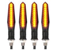 CAIZHICNC Para Hyosung Motocicleta Luces Direccionales Intermitente Ámbar Lámpara Secuencial Indicador De Flujo Agua 12 V 10 Mm Intermitentes Moto Indicadores(4 Pcs-Steady Light)