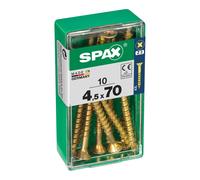 Caja 10 uds. tornillo madera spax cab. plana yellox 4,5x70mm spax