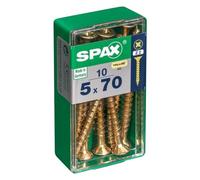 CAJA 10 uds. TORNILLO MADERA SPAX CAB. PLANA YELLOX 5,0x70mm SPAX