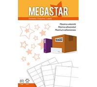 Caja 100 hojas etiquetas blancas sin márgenes-láser/inyección de tinta/fotocopiadoras-210x297 mm megastar lp4ms-210297
