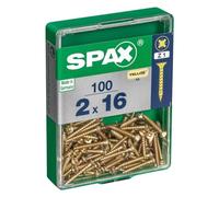 Caja de tornillos SPAX 4081020200162 Cabeza plana 2 x 12 mm 2 x 16 mm 2,0 x 16 mm (100 Unidades)
