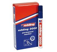 Caja 10x Rotulador permanente edding 3000 Azul Punta Conica 1.5-3mm 7281-CS