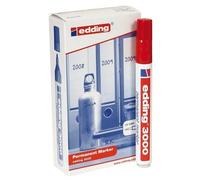 Caja 10x Rotulador permanente edding 3000 Rojo Punta Conica 1.5-3mm 7319-CS