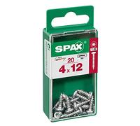 SPAX ET200016 Caja 20 uds. Tornillo Madera Cab. Redonda WIROX 4,0x12mm, Multicolor