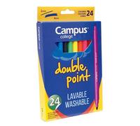 Caja 24x Rotuladores Campus College Doble Punta Tinta Lavable Trazo 2 y 4 mm.