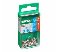 CAJA 25 uds. TORNILLO MADERA SPAX CAB. PLANA INOX A2 3,0x16mm SPAX