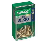 SPAX 91615 Caja 25 uds. Tornillo Madera Cab. Plana YELLOX 3,0x20mm, Multicolor