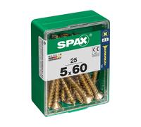 Caja 25 uds. tornillo madera spax cab. plana yellox 5,0x60mm spax