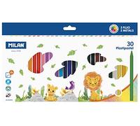 Caja 30 Plastipastel redondos (contiene 3 colores fluo y 2 metal)