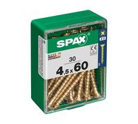 Caja 30 uds. tornillo madera spax cab. plana yellox 4,5x60mm spax