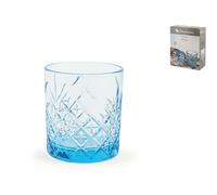 Caja 4 Vasos Timeless En Pasta De Vidrio Azul Cl 34,5
