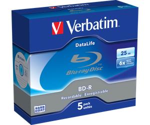 CAJA 5 DISCOS VERBATIM BLU-RAY DISC 25GB 6X BD-R HARD COAT GRABABLE