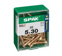 Caja 50 uds. tornillo madera spax cab. plana yellox 5,0x30mm spax