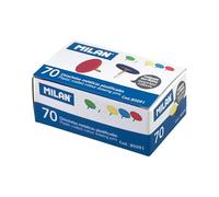 Caja 70 chinchetas metálicas plastificadas en colores surtidos MILAN®