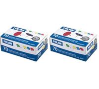 Caja 70 chinchetas metálicas plastificadas en Colores Surtidos MILAN® (Paquete de 2)