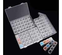 Caja Accesorios Diamond 3 Pcs Plástico Caja de Diamante con28 Caja de Almacenamiento de Bordado para DIY,Uñas,Joyas,Bricolaje,Manualidades,5D Painting y Cross Stitch